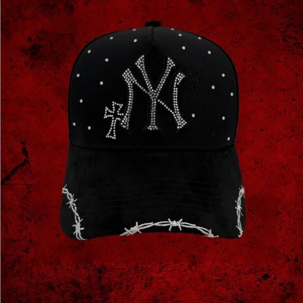 Black Embellished NY Cap - Picture 6 of 6